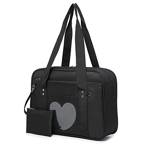 Jywmsc Ita Bag Forma de corazón Mochilas escolares japonesas Bolso de hombro para mujer Kawaii JK Bolso grande de anime