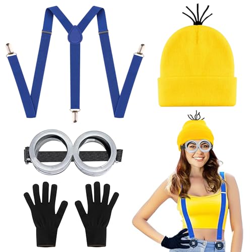 Ctxtqtdt Minio Costume Erwachsener, Halloween Kostüm Erwachsener, Film Kostüm, Minio Cosplay Carnaval Halloween Bekleidungsset...