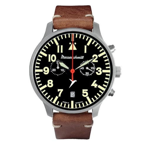 Messerschmitt Aristo ME-3H270-VL montre aviateur chronographe homme cadran noir