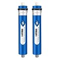 Membrane Solutions 100 GPD RO Membrane, Reverse Osmosis Membrane, RO Membrane Replacement, Reverse Osmosis Filter Replacement for Under Sink Home Drinking RO Water Purifier System (2 PACK)