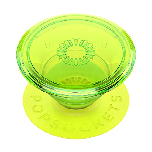 PopSockets PopGrip: Phone Grip and Phone Stand, Collapsible, Swappable Top, Neon Glow Blazing Lime