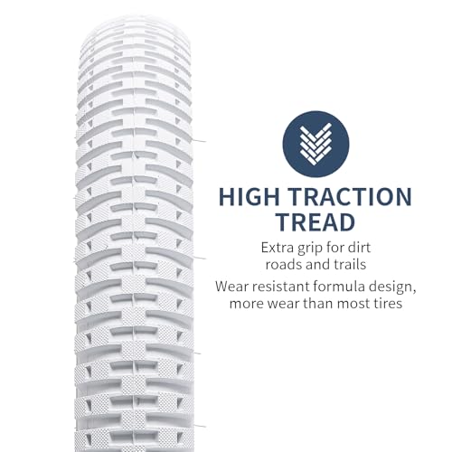 YUNSCM 2-PCS 16" Bike Tires 16x1.95/53-305 (White) Compatible with Kid Bike 16 x 1.95 16x2.0 All-Terrain Directional Tread Bicycle Tires (Y-1027) by YunSCM - Used condition - Image 3