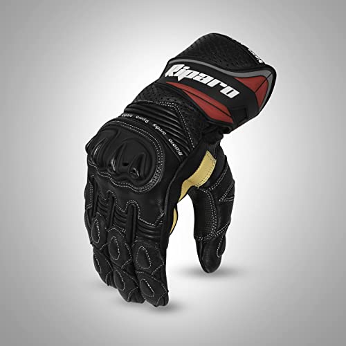 Riparo Premium Leather Street Motorcycle Riding Gloves Hand Protection With Mobile Phone Touchscreen Motorbike Racing Cruiser Gloves (X-Large, Black) #TOP6