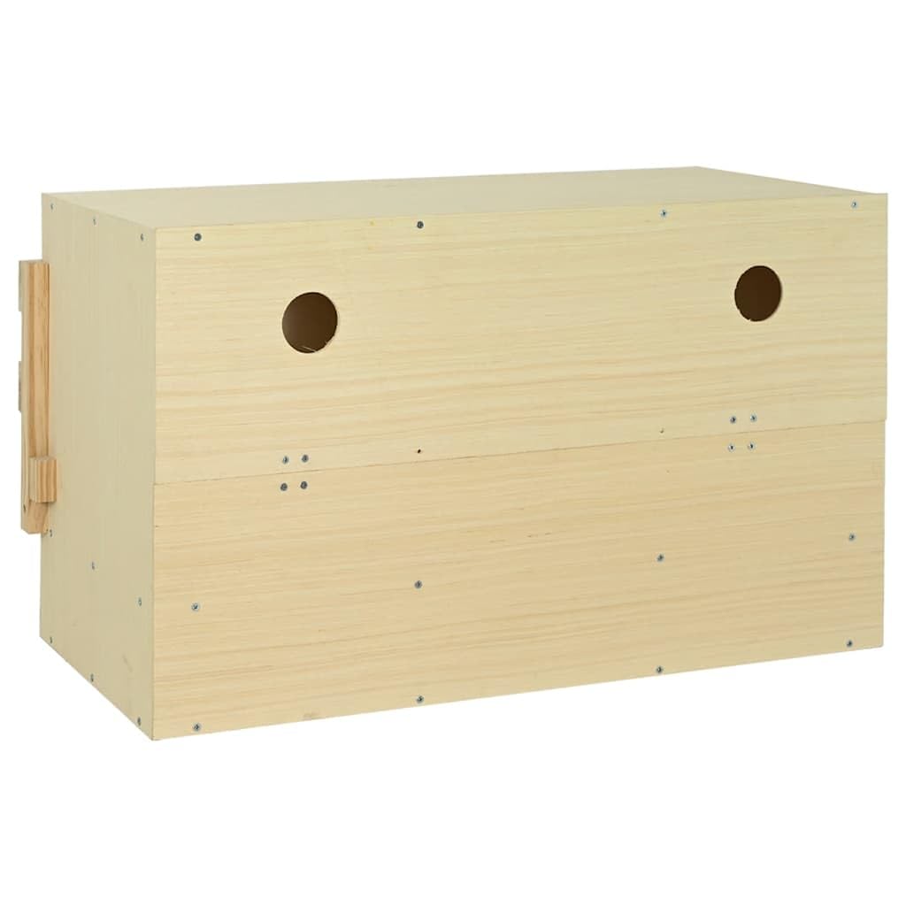 Nido de pollo con 3 compartimentos de madera maciza de pino 96 x 40 x 45 cm para grandes especies de aves de corral con base extraíble y percha plegable para facilitar la limpieza y el uso