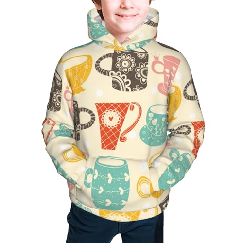 Vintage Cup Kids Pullover Hoodies Boys Sweatshirts Girls Athletic Clothes with Pocket2