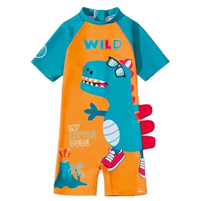 cloudzy Kids Swimwear Short Sleeve Bathing Suits Clothing Infant Beachwear Zipper Bathing Suit Toddler Rash Guard One Piece Swimming Costume Swimsuit-picture-5