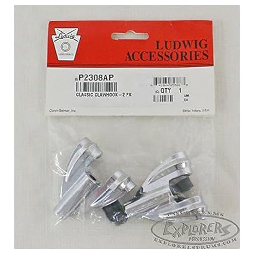 Ludwig P2308AP Classic Bass Drum Claw Hook 2 Pack