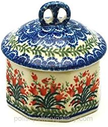 Polish Pottery Trinket Box - Crimson Bells