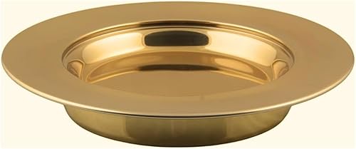 Miniatura 7 de Communion Ware - 3 bandejas para servir vino santo con tapa y 2 platos apilables para pan con tapa, acero inoxidable (latóndorado brillante)