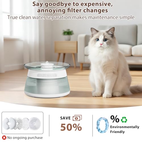 Fuente de agua para gatos de vidrio inteligente 2.5L miniatura 5