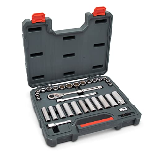 Crescent 35 Pc 3/8" Drive 6 And 12 Point Standard & Deep Sae/Metric Mechanics Tool Set - Ctk35 #TOP1