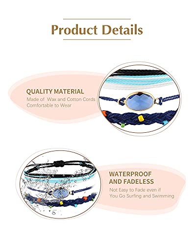 Hicarer 21 Pieces Surfer Wave Bracelet Ocean Wave Adjustable Waterproof Handmade Friendship Bracelet Summer Sunflower Bracelets Anklets Jewelry For Women Teen Girls (Simple Style) #TOP5