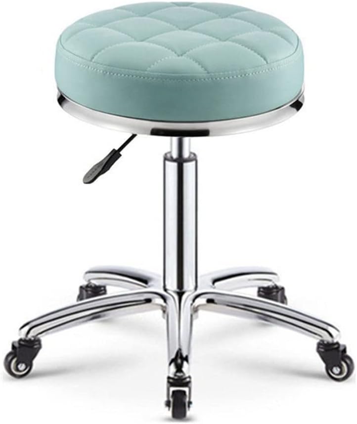 Rotating Low Stool Rolling Stool with Wheels, Pneumatic Mechanic Stool, Adjustable Garage Shop Roller Seat, Round Movable Low Height Rolling Chair