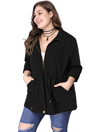 Agnes Orinda Women's Plus Size Lightweight Jacket Anorak Utility Drawstring Waist Casual Jackets with Pockets 2025 Outfits3