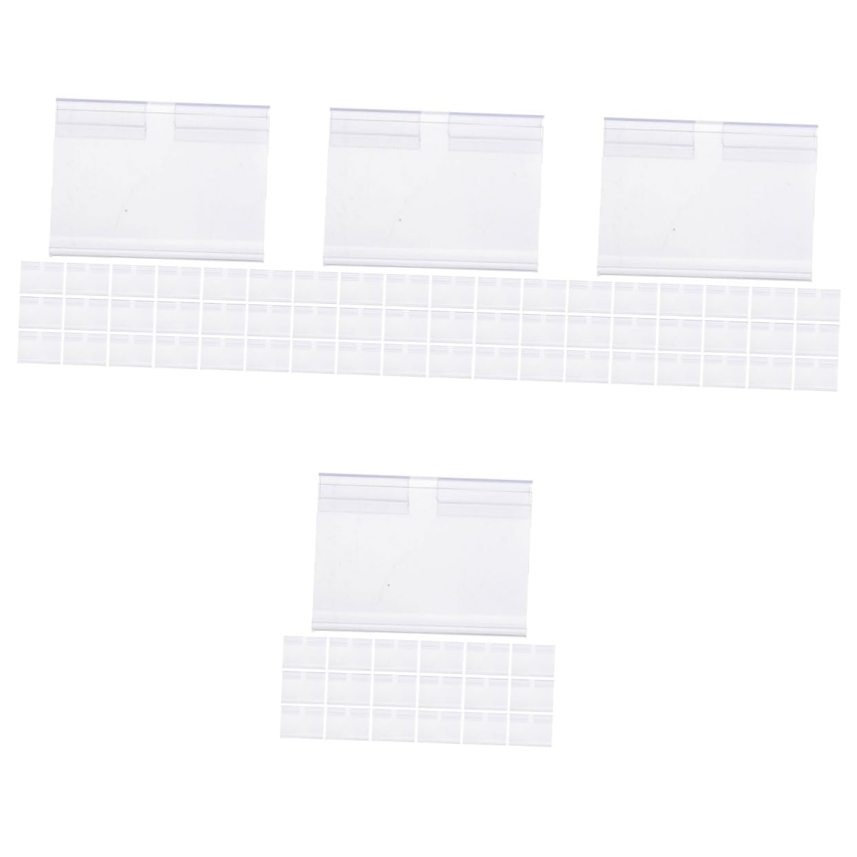 Uonlytech 4 Set Supporti Per Etichette Clip Per Espositori Trasparenti Per Supermercati Dimensioni Per Negozio E Scaffali Abbigliamento 50 Pezzi*4