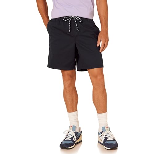 Amazon Essentials Short de Marche avec Cordon de Serrage, Entrejambe de 20cm, Coupe Décontractée (Disponible en Grandes Tailles) Homme, Noir, XL
