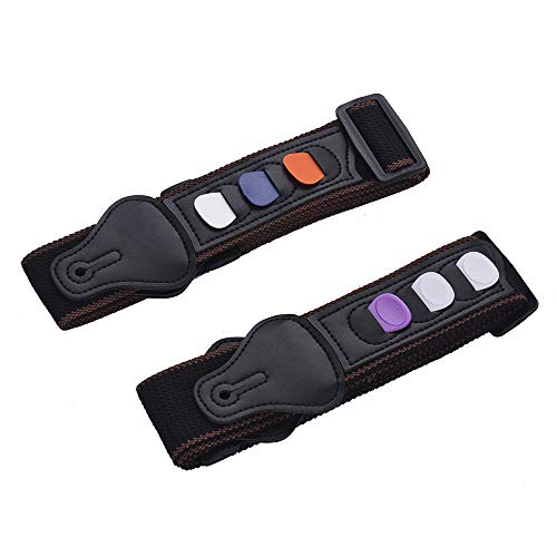 KKmoon 2 pçs/pacote Ajustável Alça de Ombro Da Guitarra de Microfibra + Algodão Cinto de Couro Sinté