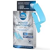 Perlweiss Power Whitening Strips zur Zahnaufhellung - zahnschmelzschonendes Bleaching für weisse Zähne - Teeth Whitening Kit für Zuhause - Zahnverfärbungen entfernen & aufhellen, 10 Strips