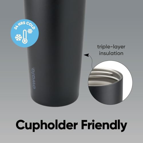 Image of Owala FreeSip Sway - Stainless Steel - 40-oz. - Black (Very, Very Dark)