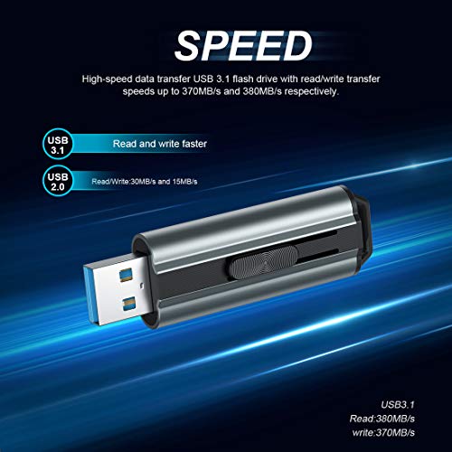 Topesel 256Gb Usb 3.1 Flash Drive High Speed Up To 380Mb/S Usb Thumb Drive Memory Stick Pen Drive With Keychain Plug-Play Jump Drive Zip Drive #TOP4
