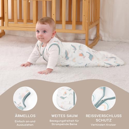 Yukkidds Schlafsack Baby 1.5 Tog, Babyschlafsack Ganzjahres 6-12 Monate – Ansicht 4