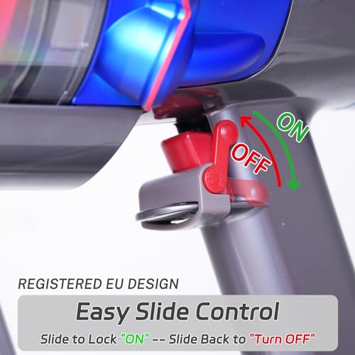 sciuU Power Button On/Off Control Clamp Compatible with Dyson V6 V8 V7 V10 V11 V15 Absolute/Animal/Motorhead Vacuum Cleaner, Lock The Power Button On/Off Status, Free Your Gripping Fingers, Grey&Red