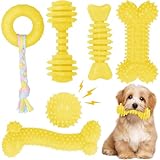 Puppy Toys, 6 Pack Dog Chew Toys for Puppy, Cute Yellow Small Dog Toys, Teething Toys for Puppies, Soft Durable Interactive Chew Toy for Small Dogs