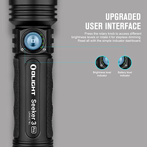 Olight Seeker 3 Pro 4200 Lumens Ultra-Bright Floodlight Flashlight, High Lumens Mcc3 Rechargeable Flashlights For Outdoor Searching, Camping, Hiking (Black) #TOP7