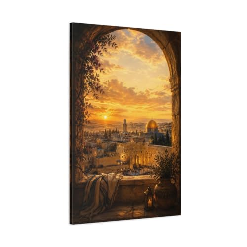 Toile Jerusalem Sacred Light resout mur vide deco salon elegante