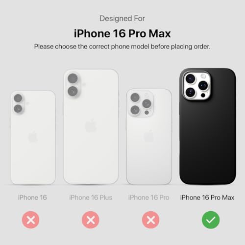 Image of CASEGEAR Silicone Snap Fit Back Cover Case Compatible with iPhone 16 Pro Max | 8 Feet Drop Protection | Compatible with MagSafe | 360 Protection | Shockproof & Scratch Resistant | Black