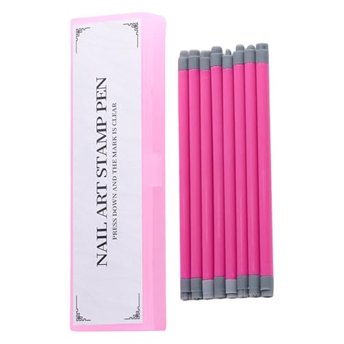 Juego de 8 sellos de uñas con estampador de uñas, doble cabeza para diseño de uñas, sellos profesionales con varios patrones, Nail Stamper Pen for Art Creations, Complete Nail Design Tools