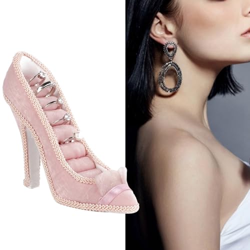 EIMSOAH Fashion Jewelry Display Stand, Jewelry Rack, Model Dress High Heeled Shoes Earring Necklace Ring Jewelry Holder Stand Display, for Girls (High Heels)