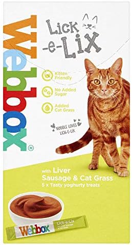 Webbox Salmon Lick-e-Lix Cat Youghurt Treats for Cats and Kittens [PACK OF 8]+ Howsehold Tote Bag