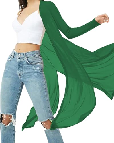 Image of Womens Sexy Sheer Long Sleeve Cardigan See Through Mesh Cover Up
