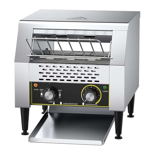 Eoweiot Tostadora transportadora Comercial para restaurantes - Alta Capacidad, Acero Inoxidable Resistente, Ideal para Bollos, Bagels y Pan. (300pieces/H)