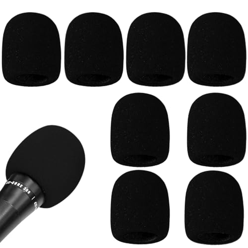 Scettar 8 Piezas Cubiertas de Micrófono de Espuma, Lavable Esponja Microfono, Fundas de Esponja para Micrófono de Mano Perfecto para Grabación, para El Hogar, KTV Cubierta de Esponja para Micrófono