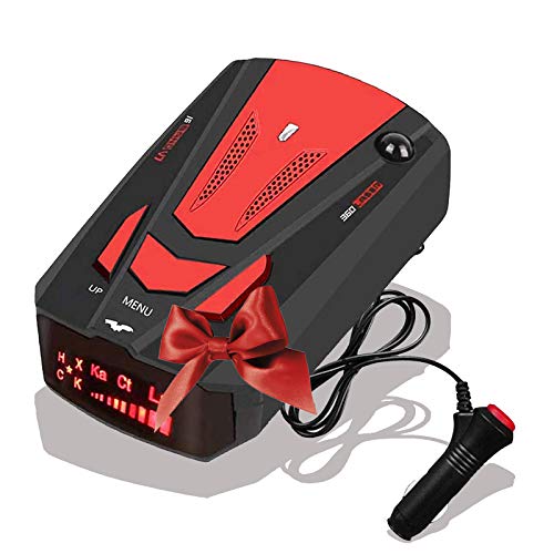 Radar Detector for Cars,Laser Radar Detector Voice Prompt Speed,Vehicle Speed Alarm System,LED Display,City/Highway Mode,Auto 360 Degree Detection for Cars(FCC) Red