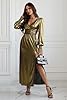 Women's Fall Split Hem Metallic V Neck Cocktail Dr... #2
