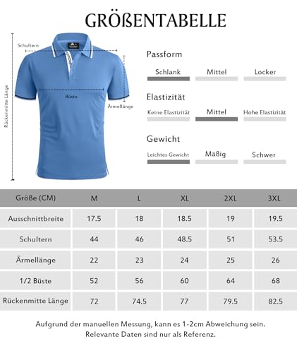 Miniatura 6 de Swisswell Hombre Polo Manga Corta Transpirable Golf Tenis Polo Verano Camiseta Casual