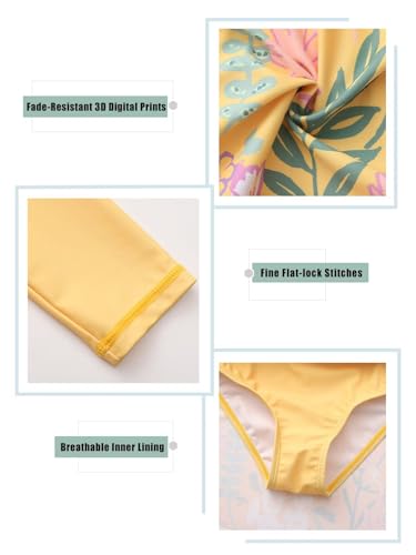 Image of Girls One Piece Swimsuits Long Sleeeve Swim Dress for Kids Girls Bathing Suits Summer Swimwear 3-16 Years