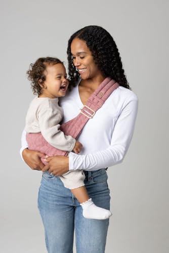Image of Mabē Monarch Toddler Sling Carrier – Ergonomic Hip Carry Support for Toddlers – Adjustable and Breathable Sling for Easy Up/Down & Comfortable Holding (16–45 lbs, Mauve Wings)
