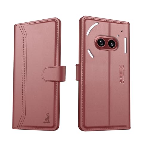 Image of AIBEX Nothing Phone 2 (a) / Nothing Phone (2a) Plus Flip Cover Leather Finish with Magnatic Closure | Inside TPU with Card Pockets | Wallet Stand | Complete Protection Flip Case - Brown