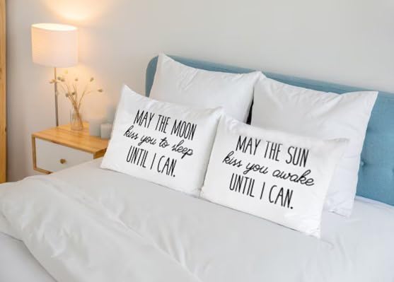 Miniatura 4 de Funda de almohada con leyenda "Oh, Susannah May The Sun Kiss you Awake Until I Can, May The Moon Kiss you to Sleep Until I can", Microfibra,