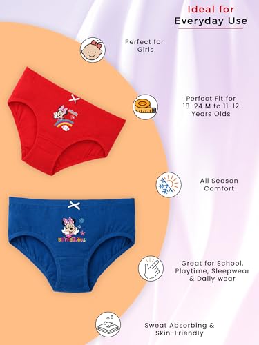 Image of BODYCARE KIDS Girls Cartoon Printed Panty Pack of 5 (Color & Print May Vary)