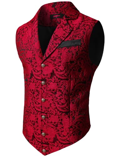 Image of VATPAVE Mens Victorian Suit Vest Steampunk Gothic Waistcoat