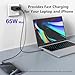 Qackenm 65W USB C Charger with 5FT USB C Cable, Type C Charger Fast Charging, 2-Port Wall Charging Block for MacBook Pro/Air, iPhone 17/16/115, iPad Pro/Air, Galaxy S24/S23, Pixel, Steam Deck (Black)