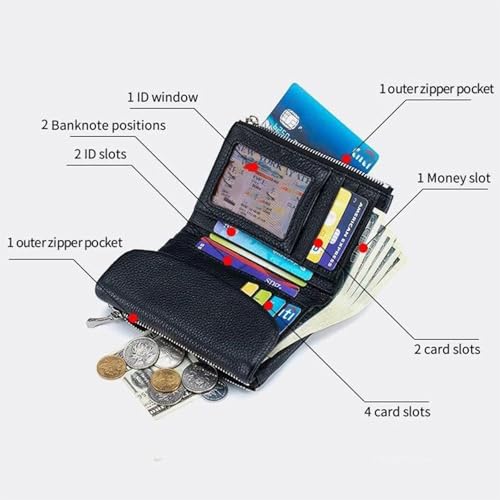 Joyfullygo Wallet, Unisex Pebble Leather Wallet, 2025 Genuine Leather Coin Purse with Credit Card Holder, Coin Holder & Cash Slots (#13)3