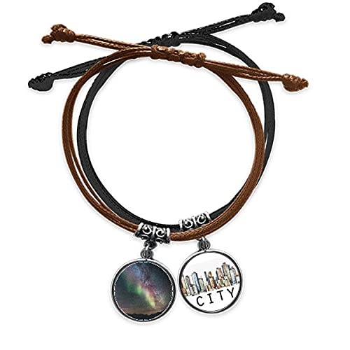 Bracelet corde main chaîne cuir Sidi couleur ciel de nuages sombres homme