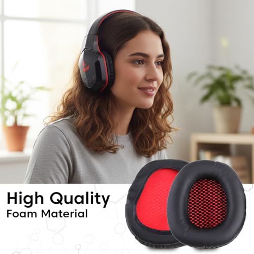 Image of Sounce Replacement Earpad Cushions Compatible with Boat Rockerz 510 Headphones, Premium Soft Protein Leather & High-Density Memory Foam Ear Pads for Long-Lasting Comfort, Noise Isolation (1 Pair)