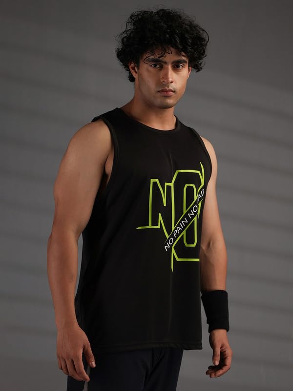 Image of CHKOKKO Tank Tops Sleeveless T-Shirt for Men Dry Fit Vest Gym Wear Graphic Printed Stylish Round Neck Running Sando for Sports Workout Fitness & Casual or Beach Wear